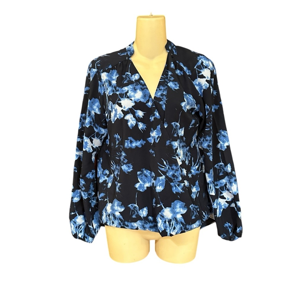 Vince Camuto NEW FOUNTAIN Floral V-Neck Faux Wrap Blouse S - Picture 7 of 12